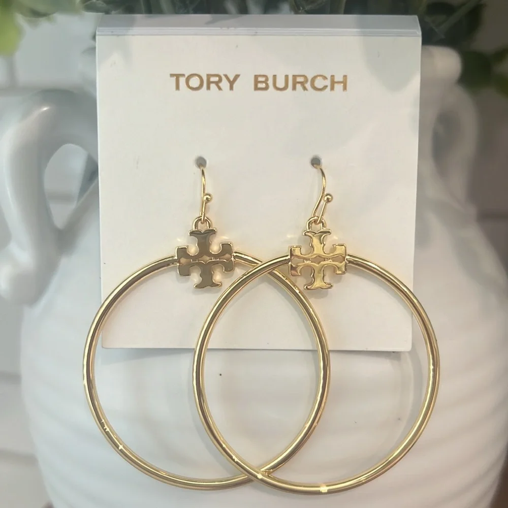Tory Burch Stocked-T Hoop